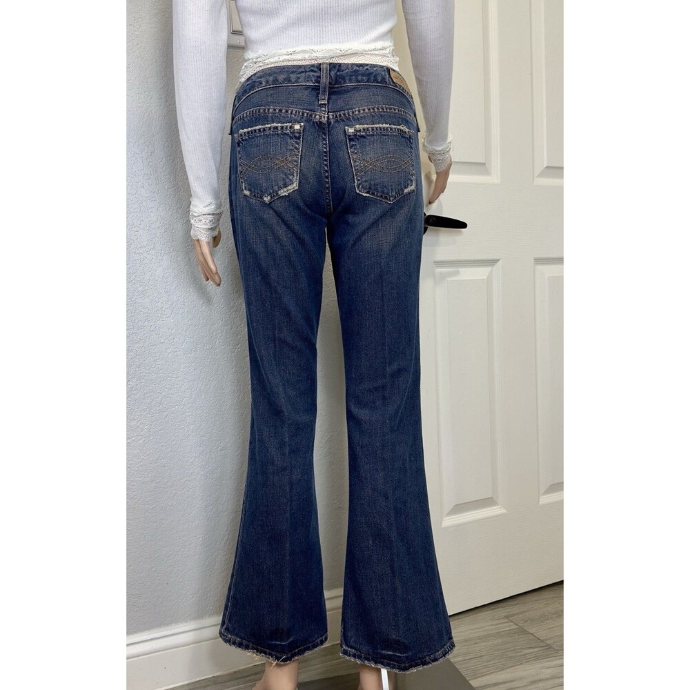 VTG Y2K Abercrombie & Fitch Womens 0S Low Rise Bootcut Jeans Distressed Cotton - Picture 4 of 12